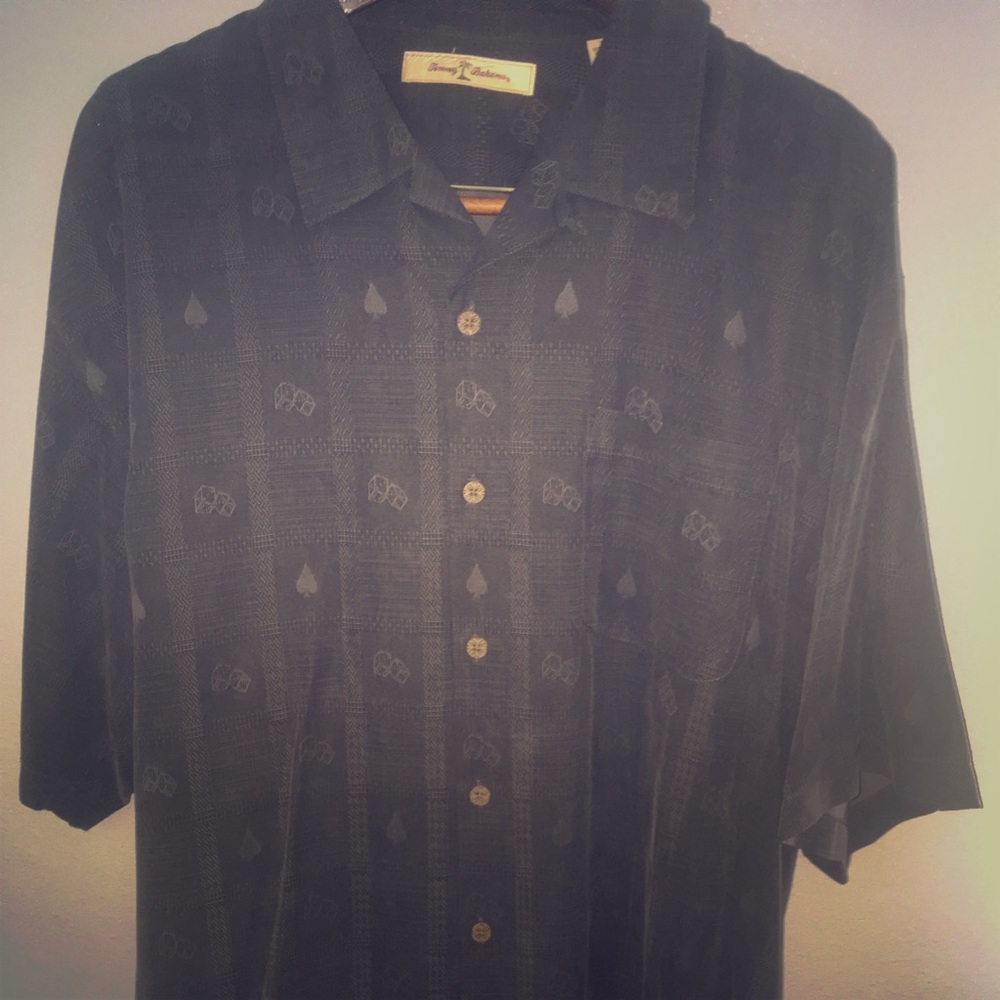 Tommy Bahama Button Down Black Casino Shirt